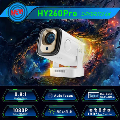 Portable Mini Projector with Autofocus 4K