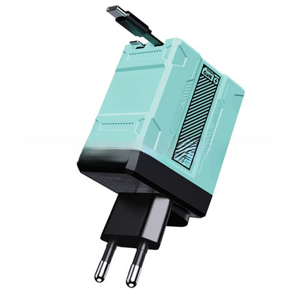 GaN Fast Charger with Retractable Cable for Apple & Android