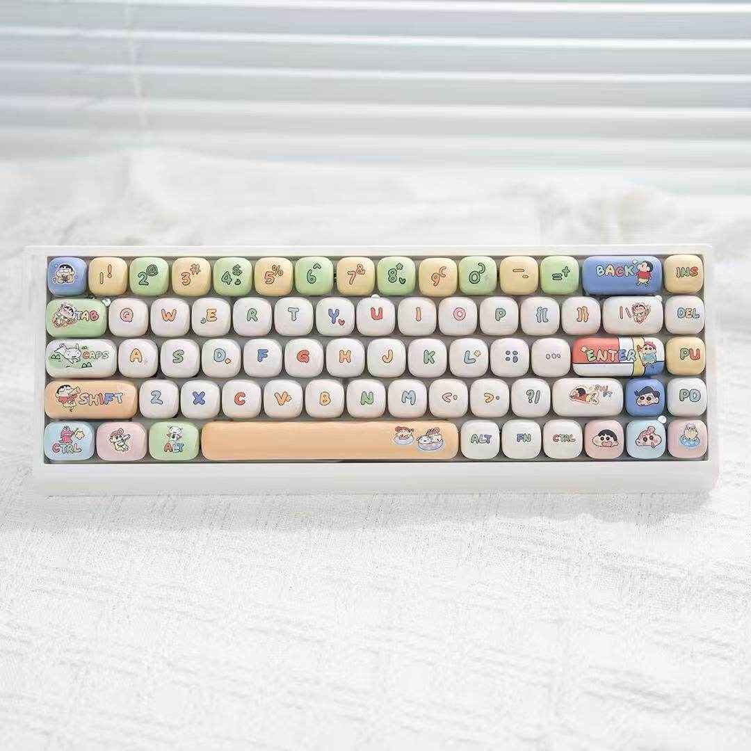 M68 Wireless Bluetooth Mechanical Keyboard with Mahjong Sound, Cute for Girls, Silent for Office,Compatible with Computer and Mobile Phone