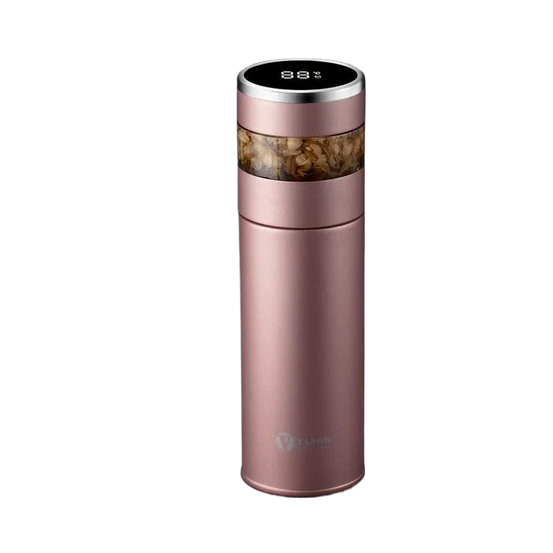 Smart Temperature Display Vacuum Cup 500ML with Tea Strainer - Premium 316 Stainless Steel Insulation - ZeeTec Store