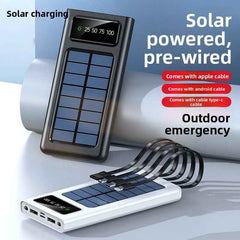 Solar Power Bank Built-in Cable 30000mAh