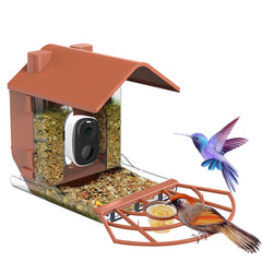 Smart Solar Bird Feeder with Camera, AI Recognition - Smart bird feeder with AI technology for accurate bird detection, Eco-friendly solar panel, Built-in camera, Large Capacity, Durable construction suitable for outdoor use