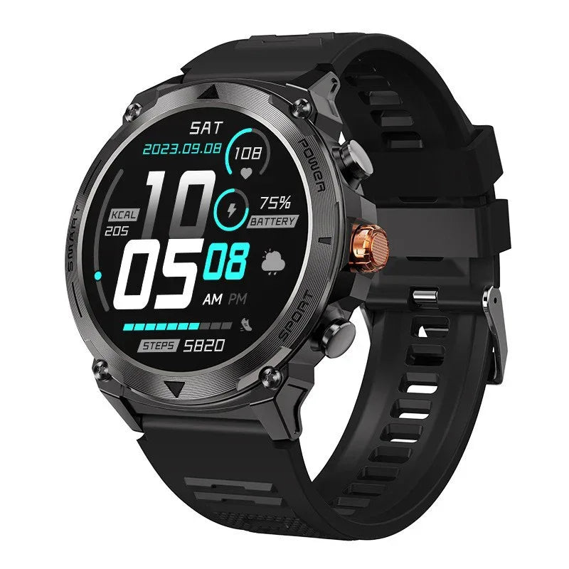 Rugged Bluetooth Smart Watch with AMOLED Display, Health Monitoring, and 30m Waterproof Grade - ZeeTec Store