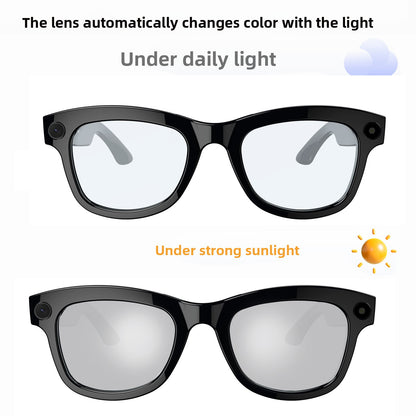 AI Camera Smart Glasses, Built-in camera 500W or 800W, Anti-Shake Technology, Smart Bluetooth, Touch Control, Multi-Functionality: Includes AI translation voice assistant and remote photography, Weight: 370g, Battery Capacity: 230mAh