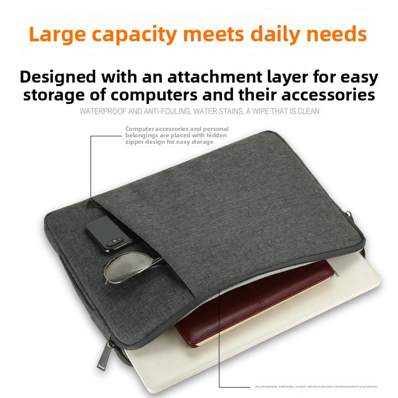 Water-Repellent Shock-Proof Laptop Bag with Velvet Liner