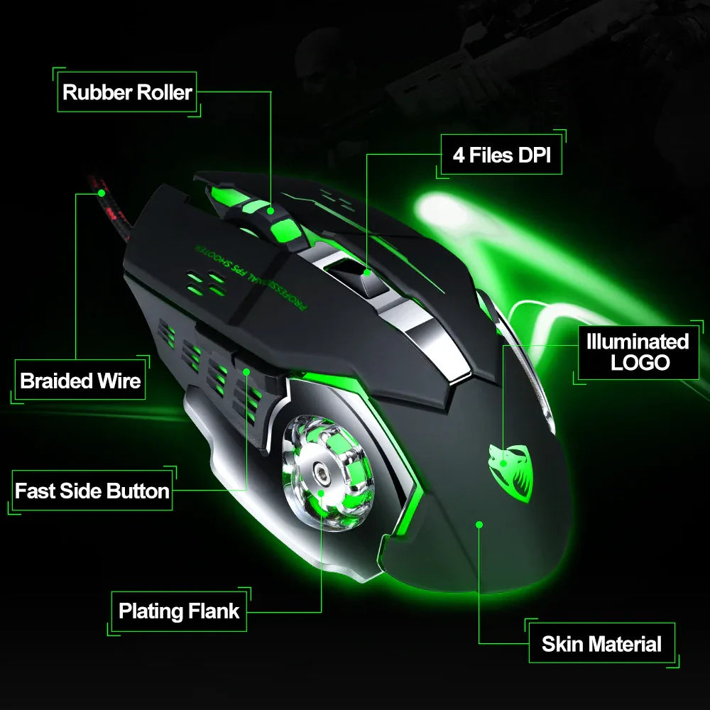 T-Wolf V6 Gaming Mouse - High Precision Wired Gaming Performance - ZeeTec Store