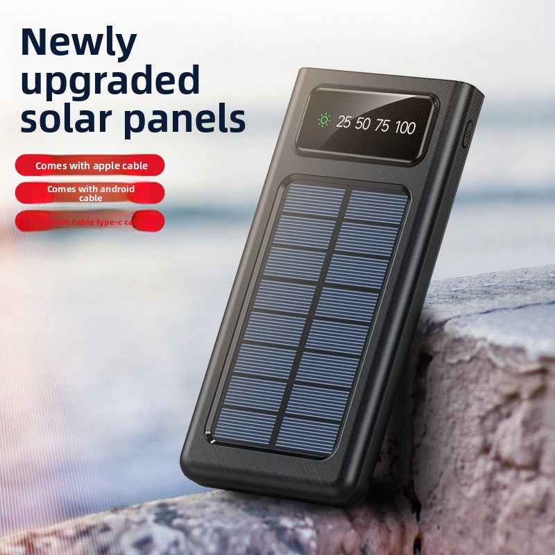Solar Power Bank with Built-in Cable 30000mAh