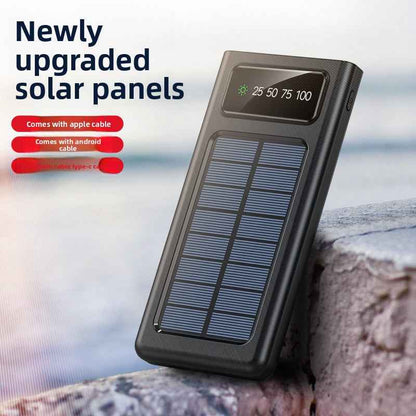 Solar Power Bank with Built-in Cable 30000mAh