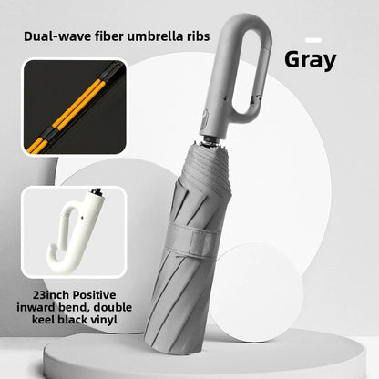Automatic Folding Sun and Rain Umbrella with Windproof Design for Winter and Summer
