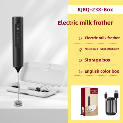 Rechargeable Handheld Electric Mixer with Interchangeable heads for mixing, frothing, and blending tasks