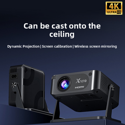 Ultra-high-definition 4K home wireless screen projection portable mini projector. Delivers exceptional image clarity