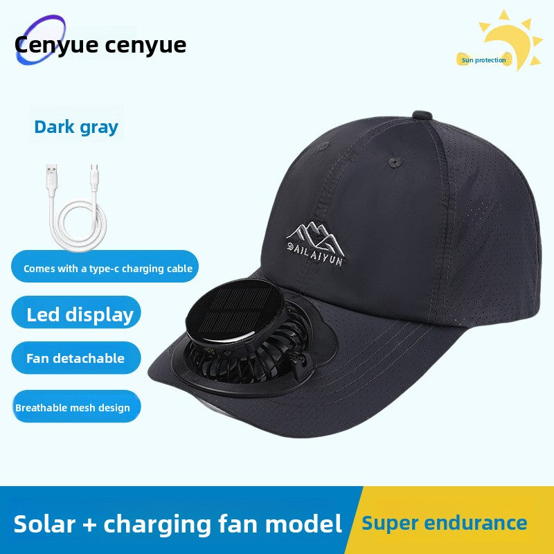 Solar Powered Digital Display Cooling Cap - ZeeTec Store