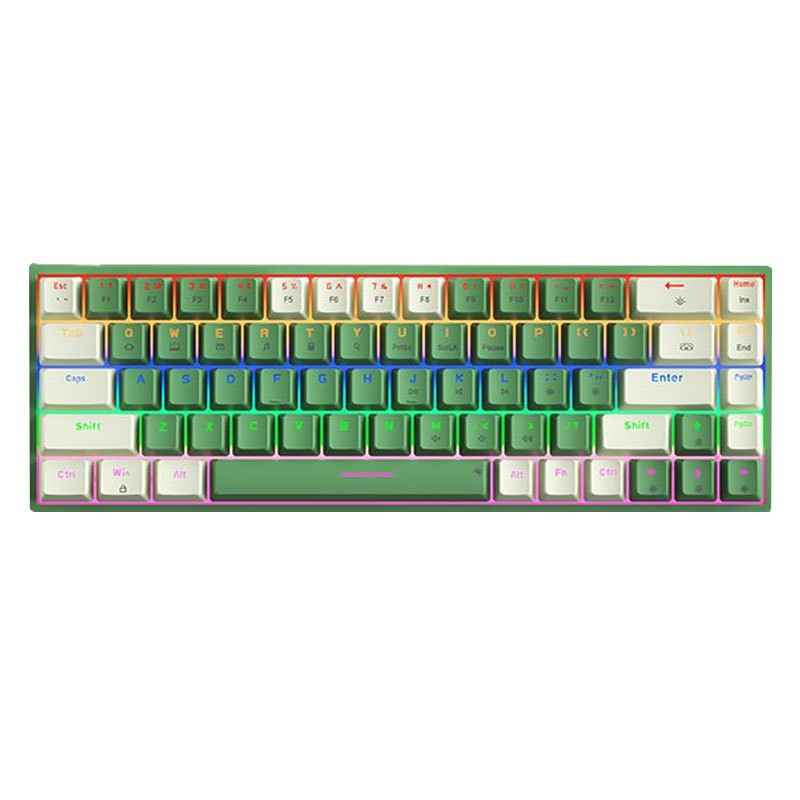 68-Key Wireless Bluetooth RGB Mechanical Keyboard with Detachable Keycaps