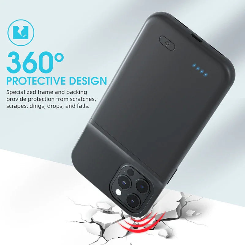Apple Phone Portable Charger Back Clip Power Bank - ZeeTec Store