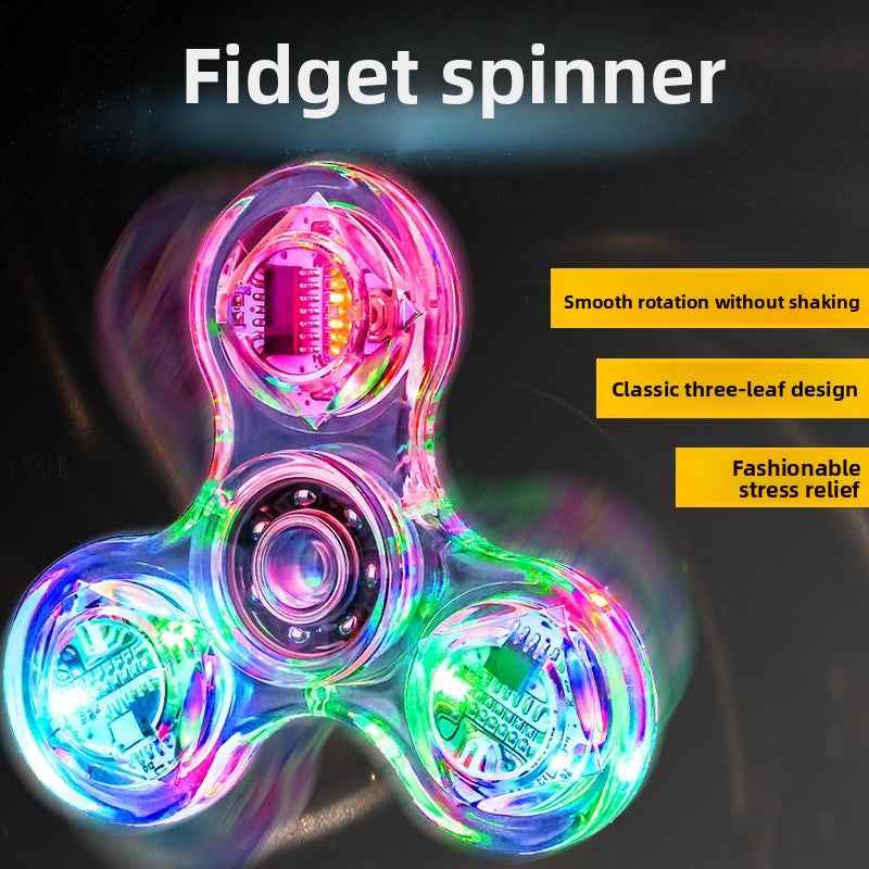 LED Crystal Fidget Spinner Stress Relief Toy