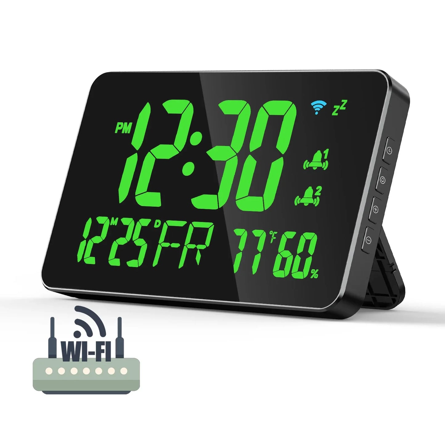 WIFI Digital Clock with Temperature Display and Humidity Monitor - ZeeTec Store