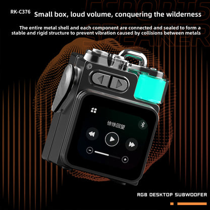 Touch-Screen Bluetooth Speaker, Touch Screen Control, Bass Subwoofer, Metal Armor Design, Long Playtime: Built-in 1200mAh,