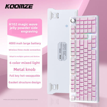Koman 102 Mechanical Keyboard with Wireless Bluetooth Three-Mode Customization for Gaming and Office