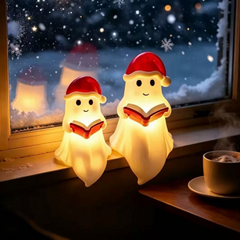 Cute Ghost Reading Book Lamp Christmas Night Light