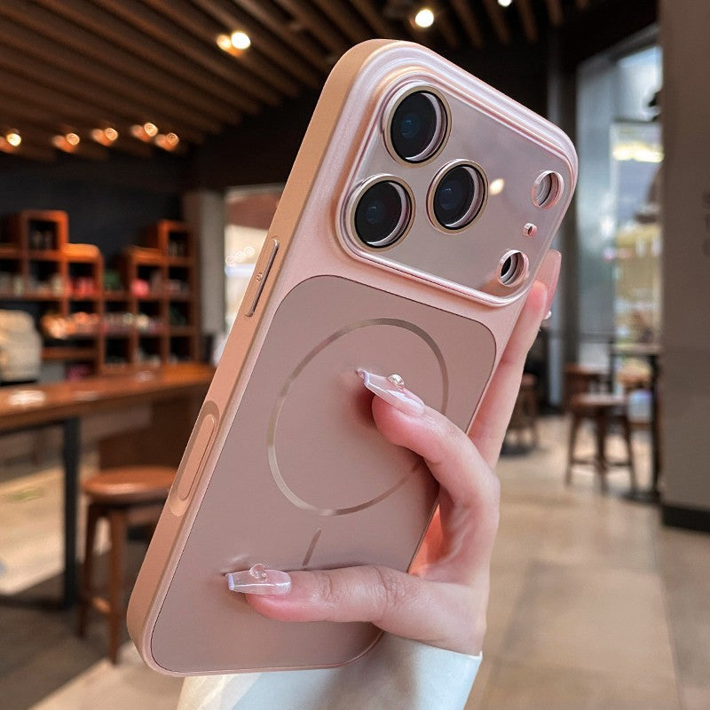 Flowing Light Design Phone Case with Magnetic Window