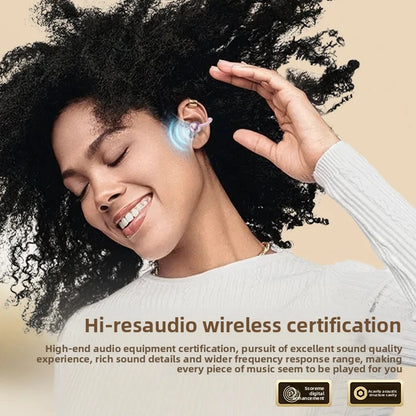 Bluetooth Ear Clip Headphones with decoration buckle