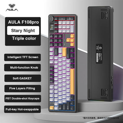 Aula F108 Pro Mechanical Keyboard RGB Backlit Triple Mode Connectivity