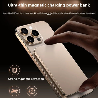 Ultra-Thin 10000mAh Magnetic Wireless Fast Charging Power Bank for iPhone. Fast Charging and Wide Compatibility: