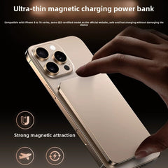 Ultra-Thin 10000mAh Magnetic Wireless Fast Charging Power Bank for iPhone. Fast Charging and Wide Compatibility: