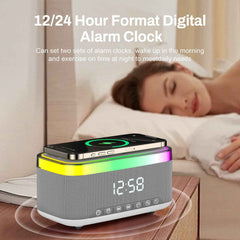 S300 Bluetooth Speaker with Wireless Charging and Clock Function