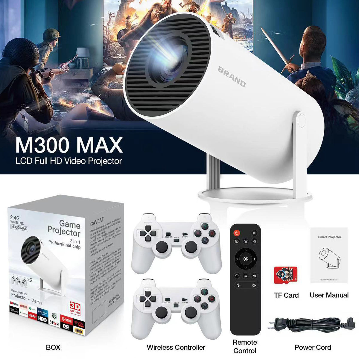 HY300 Gaming Projector with Android System