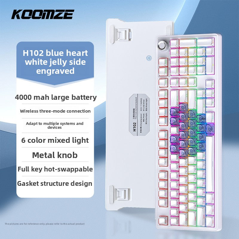 Koman 102 Mechanical Keyboard with Wireless Bluetooth Three-Mode Customization for Gaming and Office