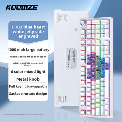 Koman 102 Mechanical Keyboard with Wireless Bluetooth Three-Mode Customization for Gaming and Office