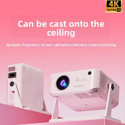 Ultra-high-definition 4K home wireless screen projection portable mini projector. Delivers exceptional image clarity