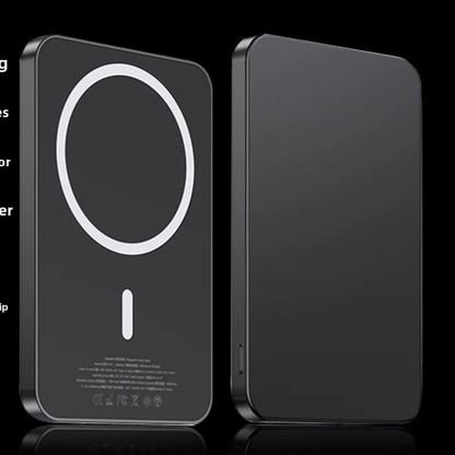 Ultra-Thin 10000mAh Magnetic Wireless Fast Charging Power Bank for iPhone. Fast Charging and Wide Compatibility: