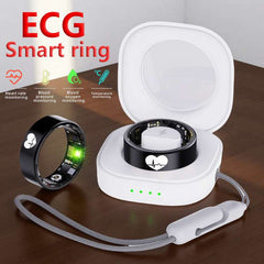 Smart Health Monitoring Ring, Multi-functional Health Monitoring: Tracks ECG body temperature heart rate, blood oxygen sleep and HRV for comprehensive health insights, Lightweight Design, Wide Compatibility, Long Battery Life: 20mAh battery