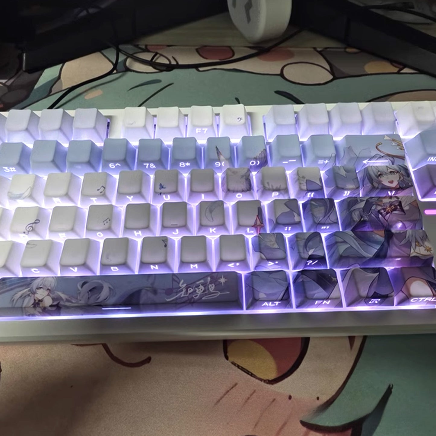 Side-Engraved Translucent PBT Mechanical Keyboard Keycaps