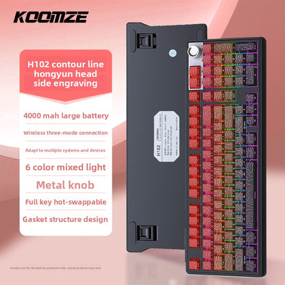 Koman 102 Mechanical Keyboard with Wireless Bluetooth Three-Mode Customization for Gaming and Office