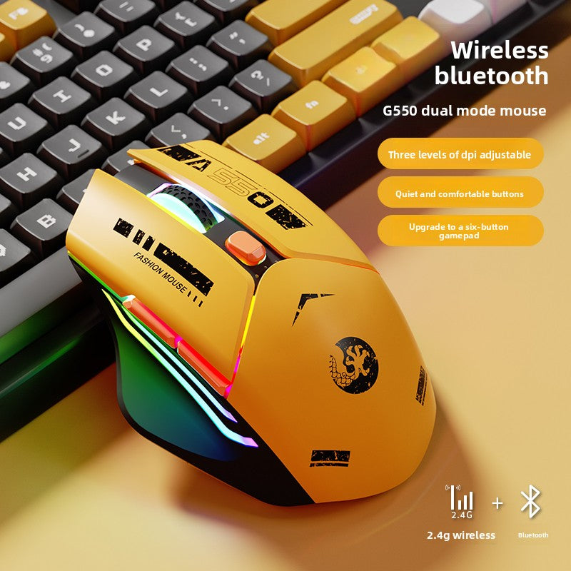 Mecha Mouse Wireless Bluetooth Silent Mechanical E-Sports Gaming Rechargeable Desktop Laptop Universal Dual-Mode