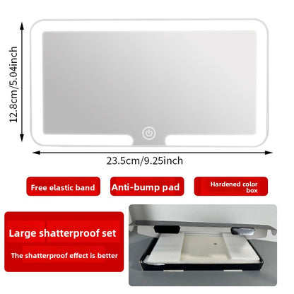 LED Illuminated Car Visor Makeup Mirror with Shatterproof Design