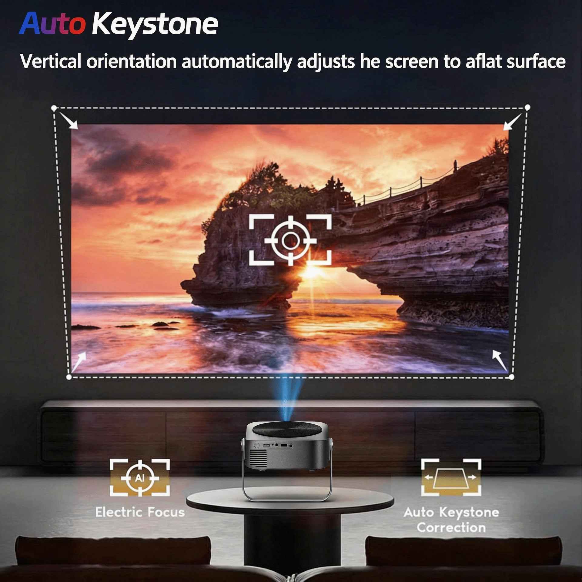 Smart WiFi Projector - 1080P, Voice Control, WiFi , Up to 200 inches