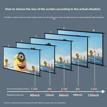Projector Portable Screen, Portable & Foldable: Easy to carry and store, Wall-Mounted Design: Convenient installation, Multiple Sizes & High-Quality Material