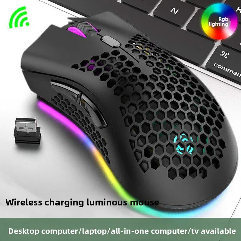 Rechargeable Wireless Gaming Mouse with LED Light for Ultimate Gaming Experience - ZeeTec Store