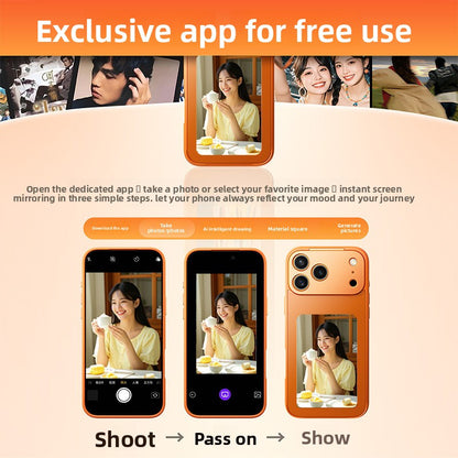 E-ink Screen Phone Case with Selfie Projector