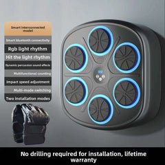 Combat Boxing Reflex Target,  Smart Music Boxing, Reaction Target, Parent-Child Activity, LED Lighting, Portable & Wall-Mounted
