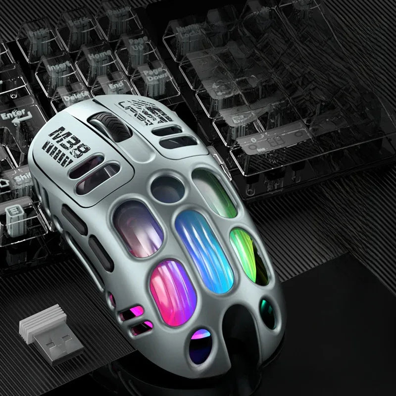 Hollow-out Wireless Gaming Mouse with Three-mode Connectivity for Ultimate Performance - ZeeTec Store