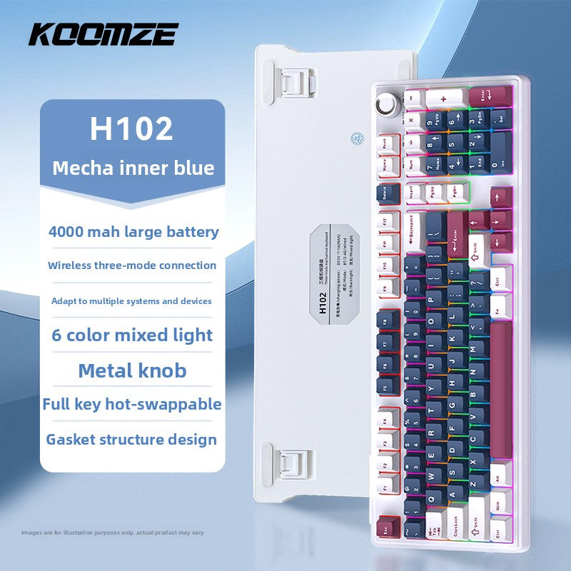 Koman 102 Mechanical Keyboard with Wireless Bluetooth Three-Mode Customization for Gaming and Office