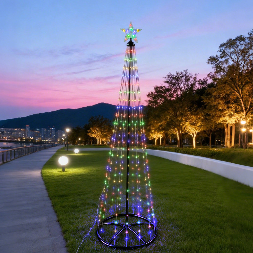 Iron Tapered Rotating Branch LED Christmas Tree Light with RGB
