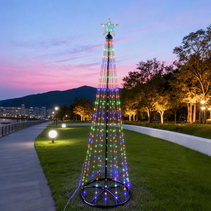 Iron Tapered Rotating Branch LED Christmas Tree Light with RGB