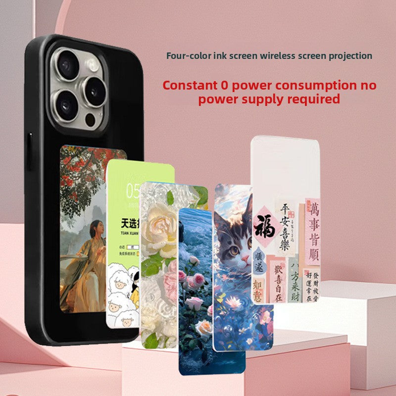 E-ink Screen Phone Case with Selfie Projector