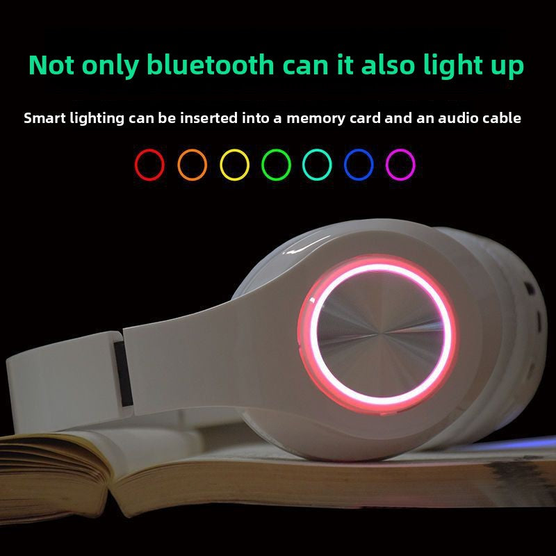 Luminous Wireless Bluetooth Headset with Foldable Design